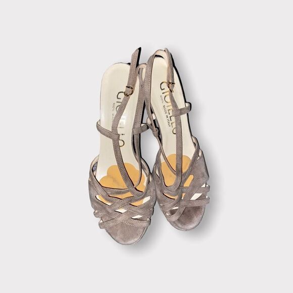 Gioiello Tan Suede Sandals Size 7.5 - Picture 1 of 5
